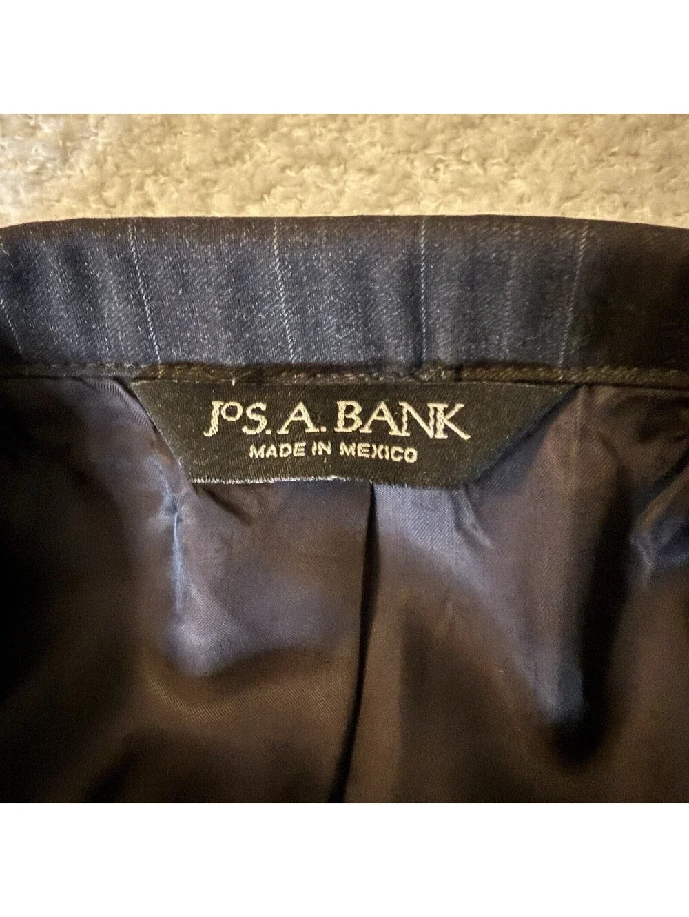 Jos A Bank Signature Suit 48L Pants 40x31 Charcoal Pinstripe 100% Wool